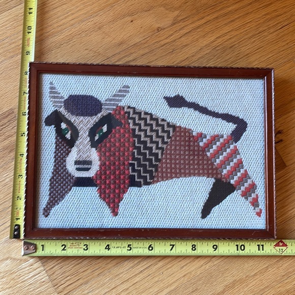 Vintage embroidery bull picture - Picture 5 of 8